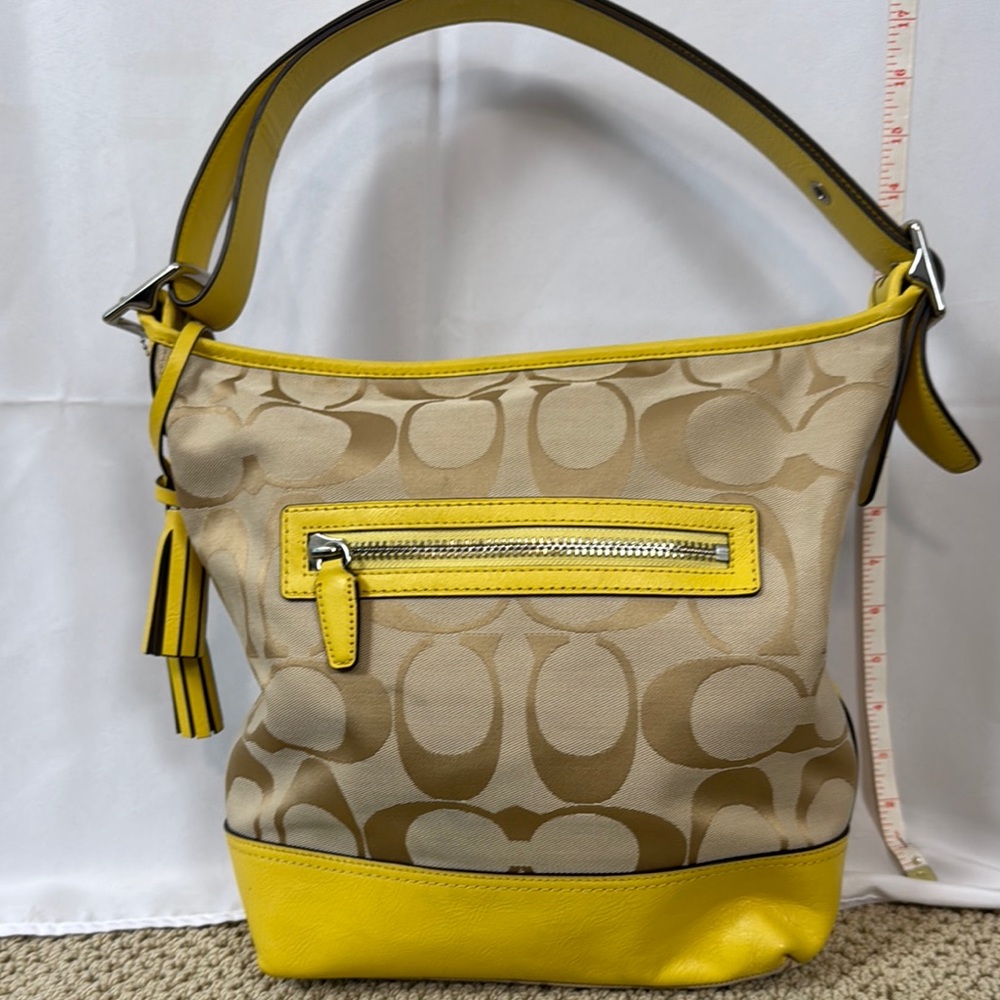 Coach Tan and Yellow Hobo Bag